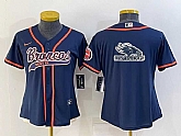 Women's Denver Broncos Navy Team Big Logo With Patch Cool Base Stitched Baseball Jersey,baseball caps,new era cap wholesale,wholesale hats